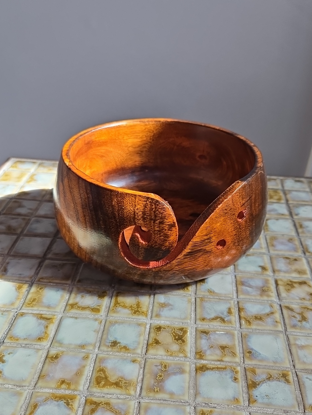 Small Wooden Handmade Yarn Bowl